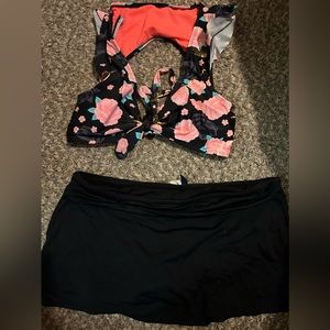 Swim suit skirt and top